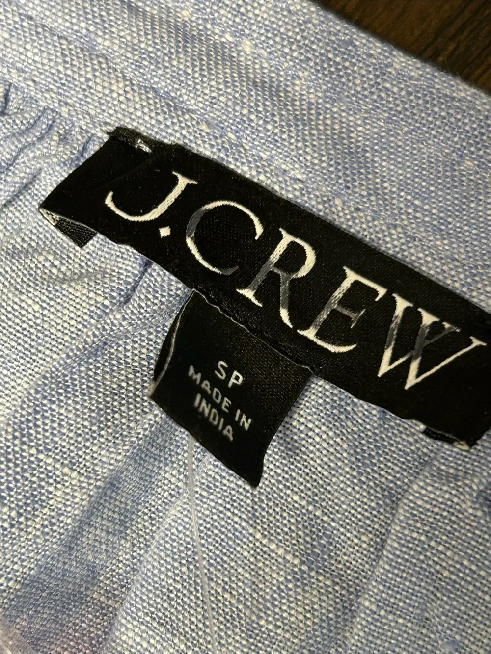 J. Crew Blue Cabana Dress in Linen with Side Slit